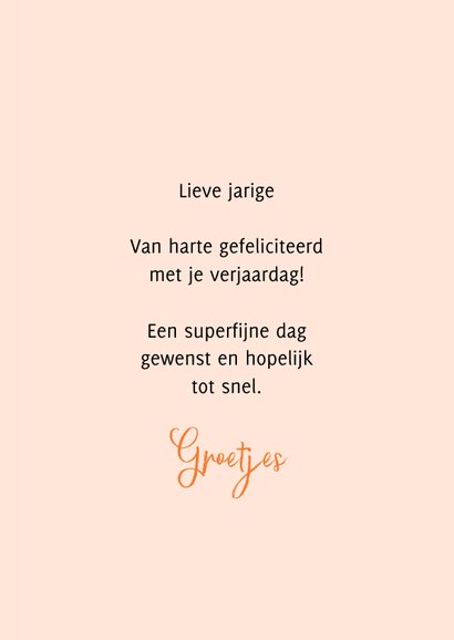 Verjaardagskaart roze bloem in pot 3