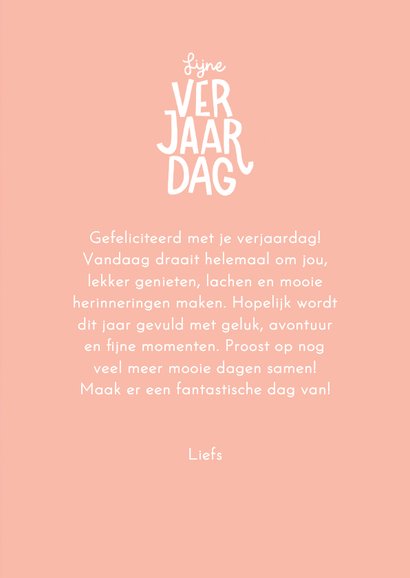 Verjaardagskaart roze bloemen met blad 3