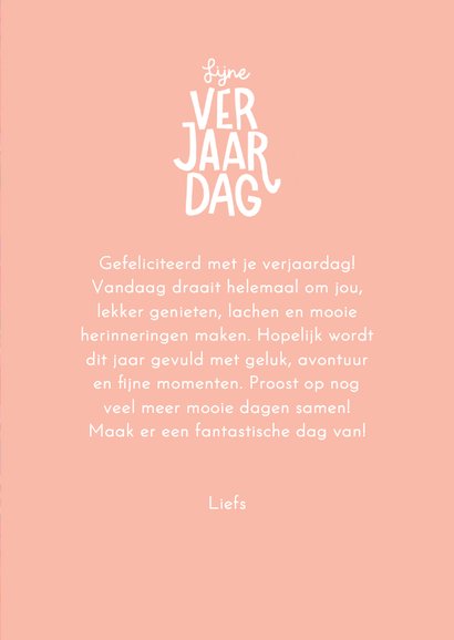 Verjaardagskaart roze bloemen met blad 3