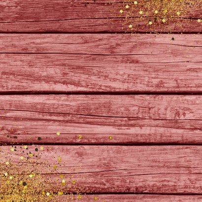Verjaardagskaart roze hout gouden ballonnen confetti 2
