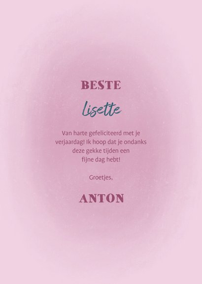 Verjaardagskaart roze humor wc rol met kaarsjes 3