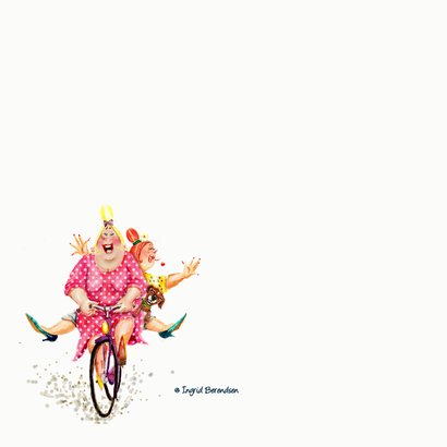 Verjaardagskaart samen op de fiets op weg naar de jarige! 2