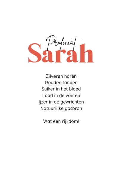 Verjaardagskaart Sarah 50 jaar humor foto 3