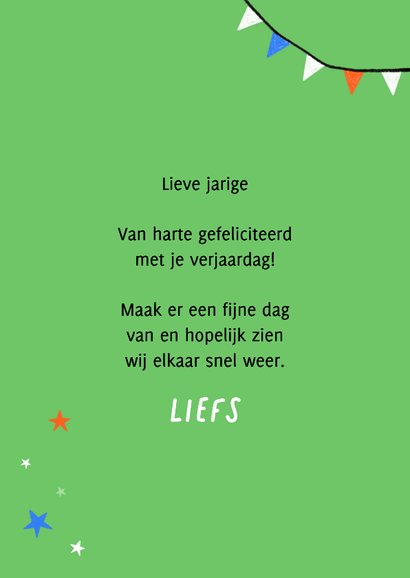 Verjaardagskaart schaap feestmuts groen blauw 3