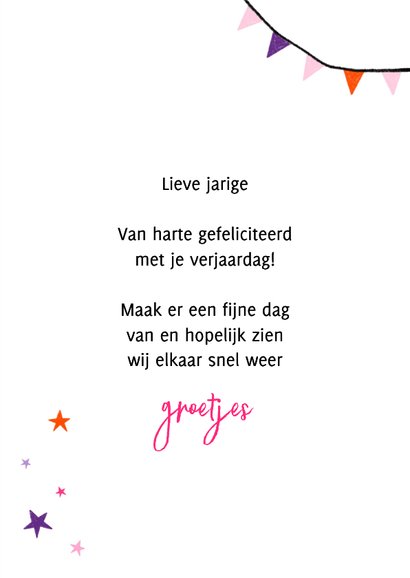 Verjaardagskaart schaap feestmuts roze 3