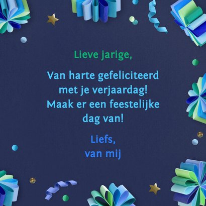 Verjaardagskaart slingers blauw 3