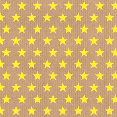 Verjaardagskaart sterren geel labelprint 2