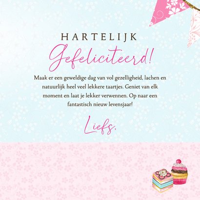 Verjaardagskaart stolp taartjes 3