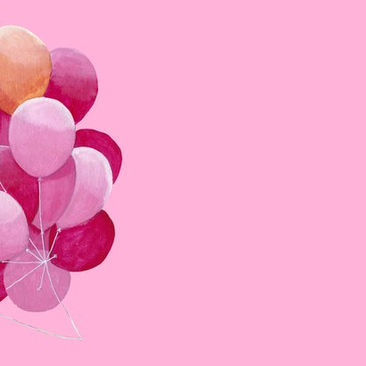 Verjaardagskaart sweet 16 met roze ballonnen 2