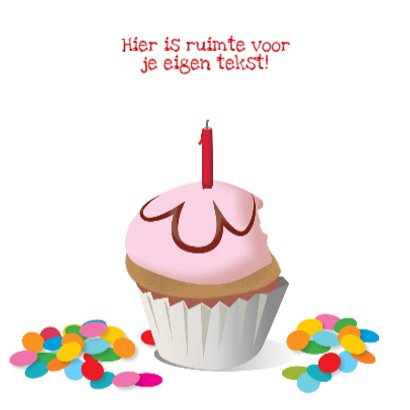 Verjaardagskaart Taartje Te laat 3