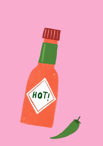 Verjaardagskaart tabasco hey hot stuff 2