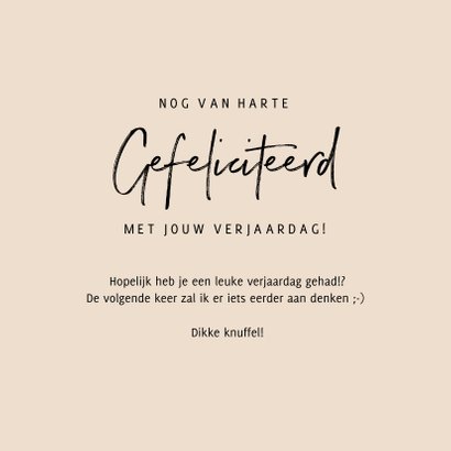 Verjaardagskaart Te Laat Confetti Goud | Kaartje2go