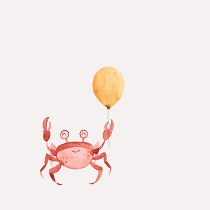 Verjaardagskaart te laat oh crab ballon feestje 2