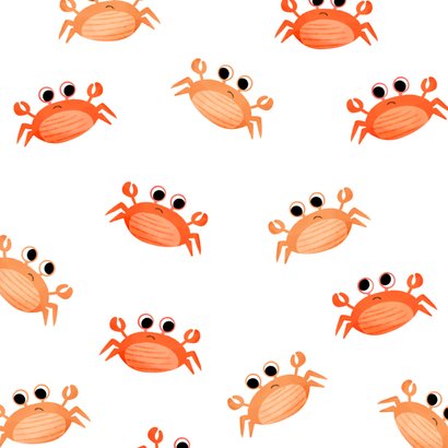 Verjaardagskaart te laat oh crab met patroon krabben 2