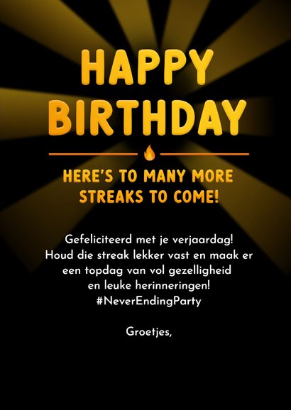 Verjaardagskaart tiener 365 day streak social media 3