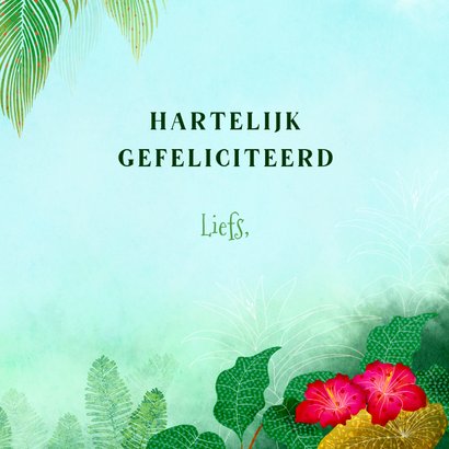 Verjaardagskaart tropical met flamingo 3