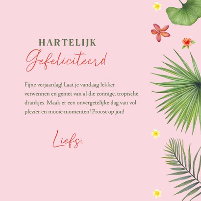 Verjaardagskaart tropisch blad 3