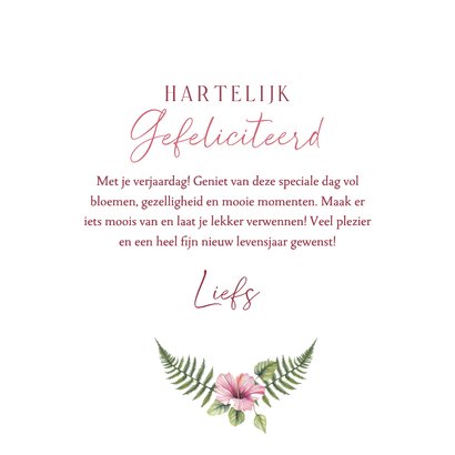 Verjaardagskaart tropische bloem 3