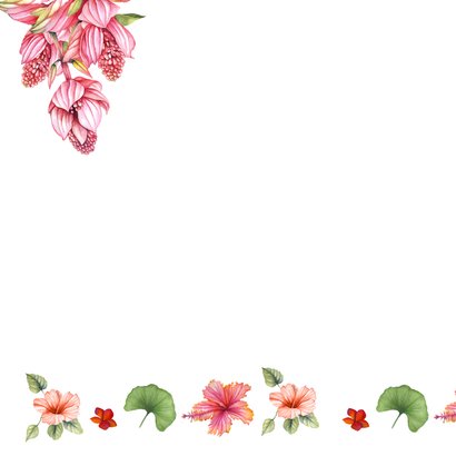Verjaardagskaart tropische bloemen 2