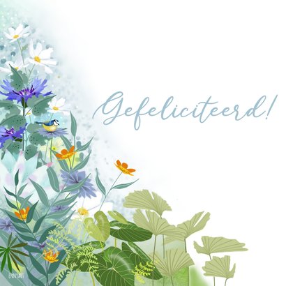 Verjaardagskaart tuin in de zomer 2