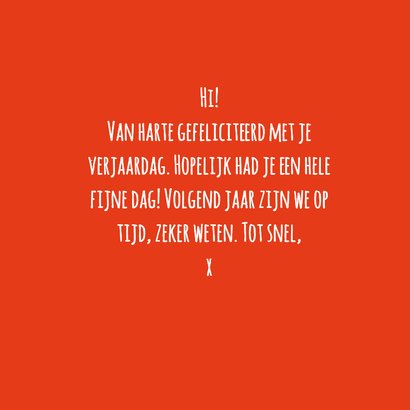 Verjaardagskaart Turtle sorry i'm late 3