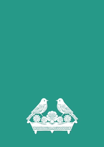 Verjaardagskaart twee vogels omringd door bloemen 2