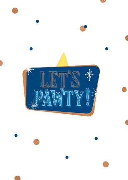 Verjaardagskaart tweeling hond feest confetti pawty 2