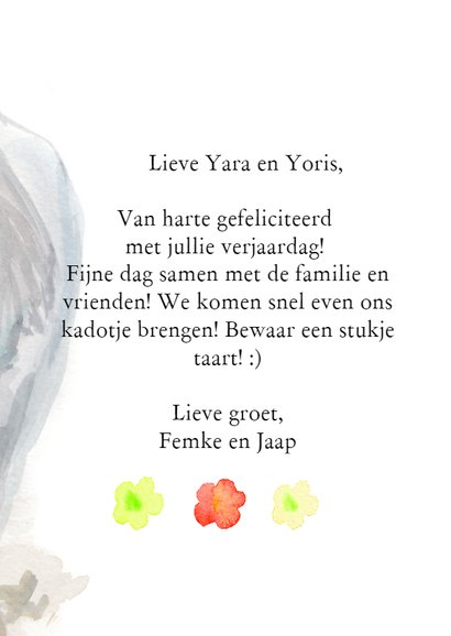 Verjaardagskaart tweeling met olifantjes 3