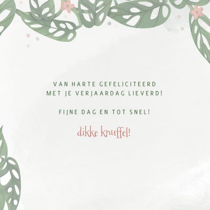 Verjaardagskaart unbeleafable met planten en confetti 3
