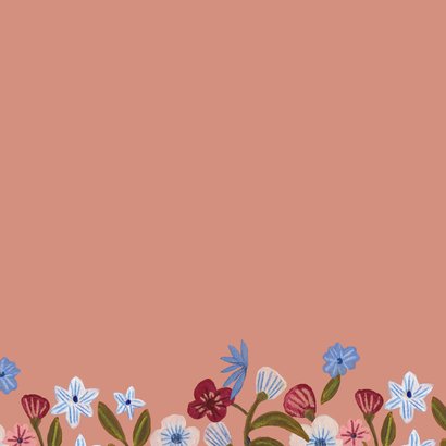 Verjaardagskaart vaas met bloemen stijlvol 2