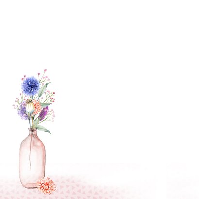 Verjaardagskaart vaasjes droogbloemen 2