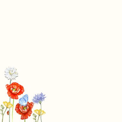 Verjaardagskaart veldbloemen klaprozen 2