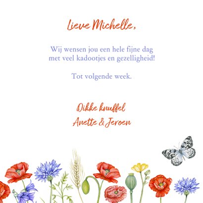 Verjaardagskaart veldbloemen 3