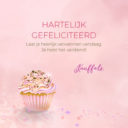 Verjaardagskaart versierde cupcakes 3