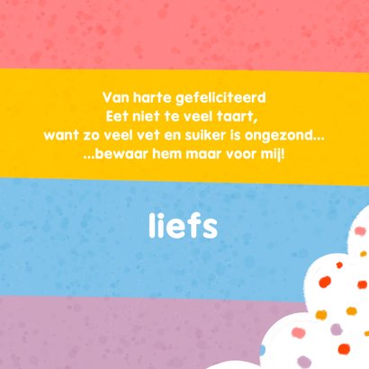 Verjaardagskaart vierkant laagjes taart 3