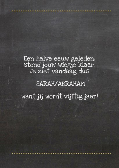 Verjaardagskaart vijftig chalkboard 3