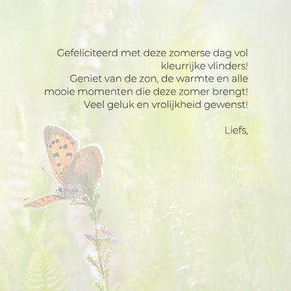 Verjaardagskaart vlinders in de zomer 3