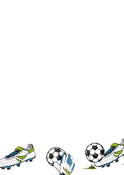 Verjaardagskaart voetbal gras 3