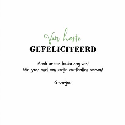 Verjaardagskaart voetbal juichen confetti groen 3