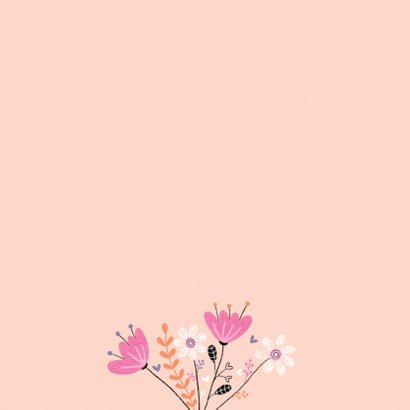 Verjaardagskaart vogel bloemen 2