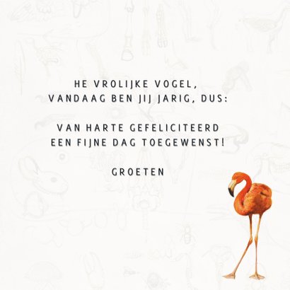 Verjaardagskaart voor een vrolijke vogel 3