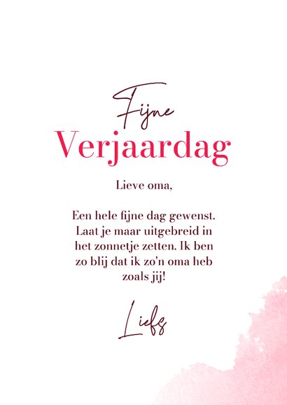 Verjaardagskaart voor oma foto hartjes confetti strik 3