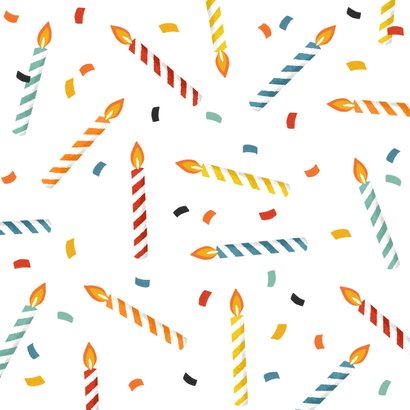 Verjaardagskaart vrolijk kaarsjes confetti happy birthday 2