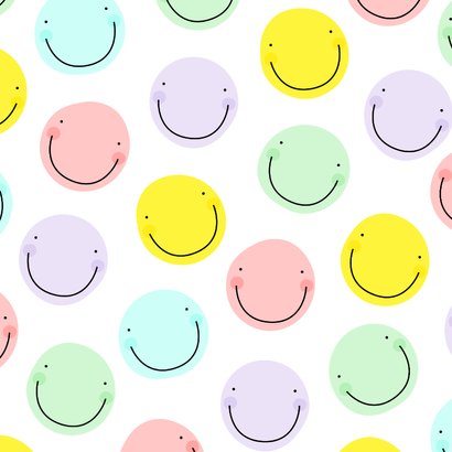 Verjaardagskaart vrolijk smiley patroon hiep hoera 2