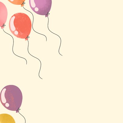 Verjaardagskaart vrolijke ballonnen vierkant 2