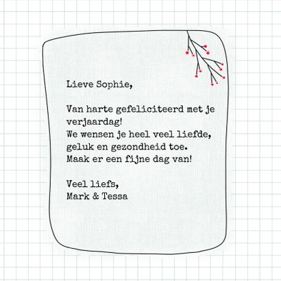 Verjaardagskaart - Vrolijke bloemen & kolibrie 3