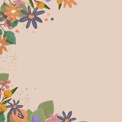 Verjaardagskaart vrolijke bloemen en takjes 2