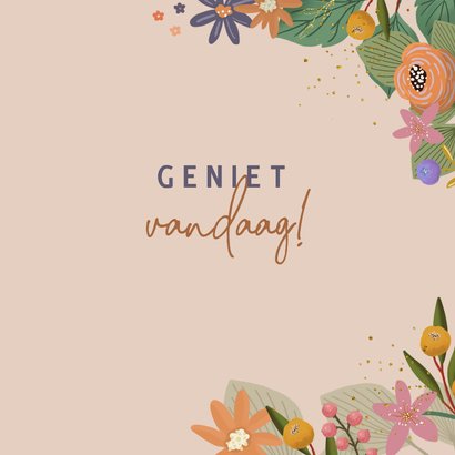 Verjaardagskaart vrolijke bloemen en takjes 3