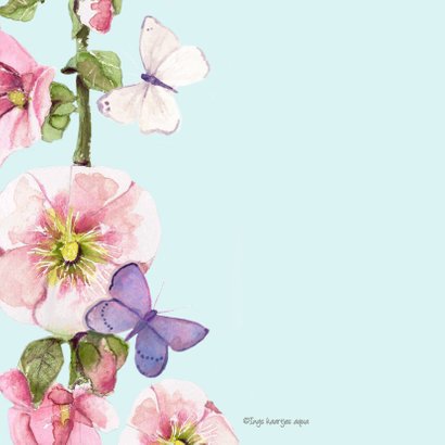 Verjaardagskaart Vrolijke bloemen vlinders 2