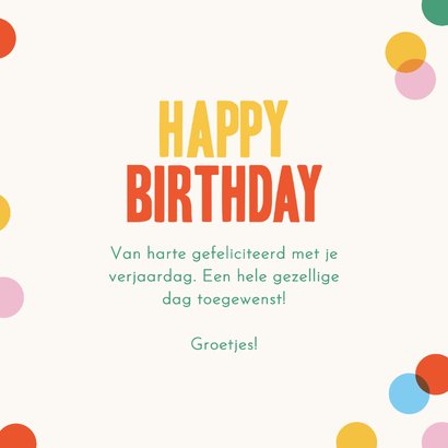 Verjaardagskaart vrolijke confetti happy birthday to you 3